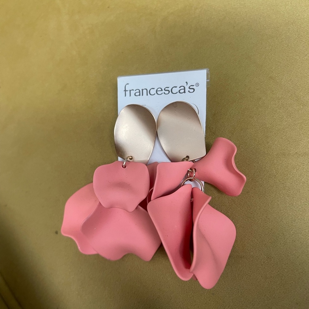 Francesca's Coral Petal Earrings